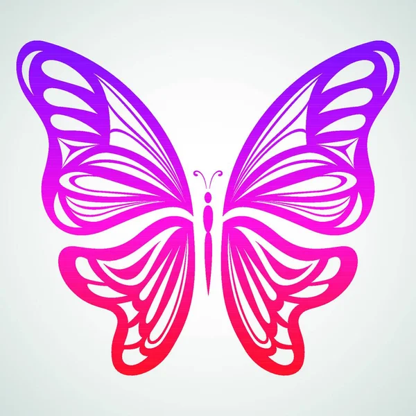 羽の蝶 創造的なアートイラスト — ストックベクタ
