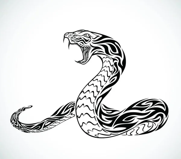 Ilustração Tatuagem Cobra — Vetor de Stock