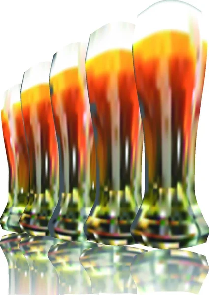 Birra Bicchieri Vettoriale Illustrazione — Vettoriale Stock