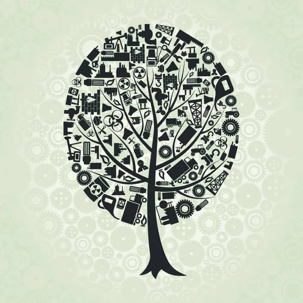 Baum Des Branchensymbols Für Web Vektorillustration — Stockvektor