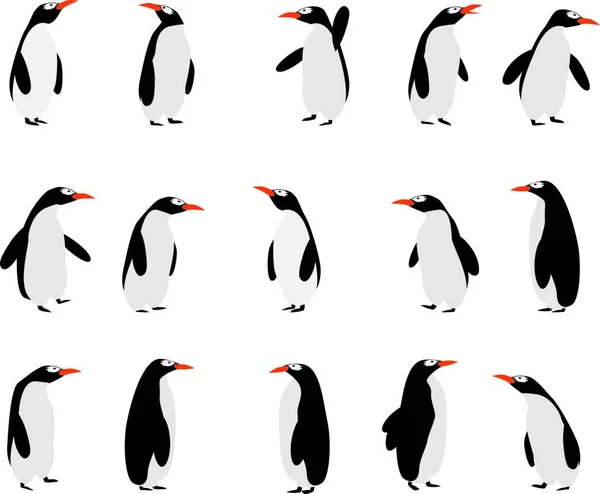 Ilustração Fundo Dos Pinguins — Vetor de Stock
