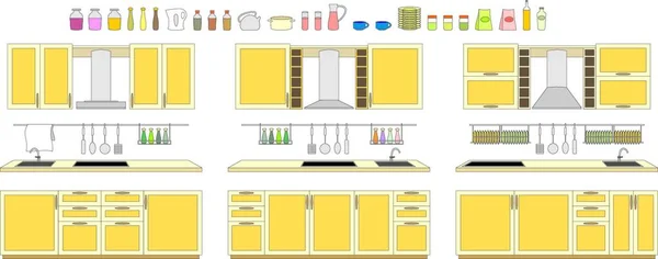 Ilustração Mobília Cozinha —  Vetores de Stock
