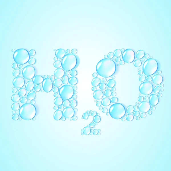 Water Drops H2O Shaped Vector Background — Stock Vector