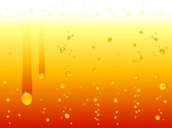黄色の液体の水滴のイラスト コピースペースの背景 — ストックベクタ