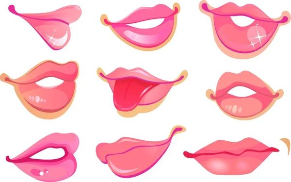 唇のセットのイラスト — ストックベクタ