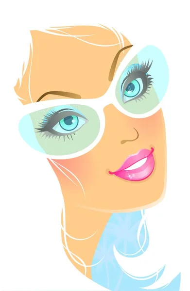 Woman Sunglasses Vector Illustration — Stock Vector