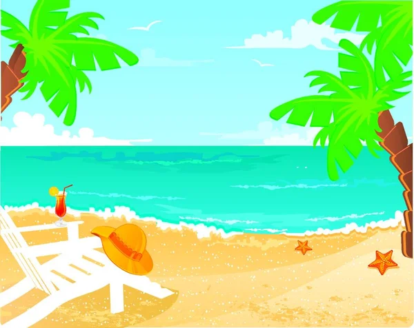 Summer Tropical Icon Web Vector Illustration — Stock Vector