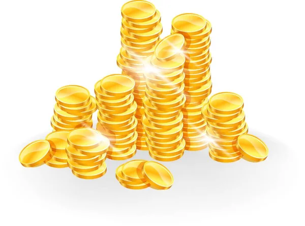 Ilustracja Złotych Monet — Wektor stockowy