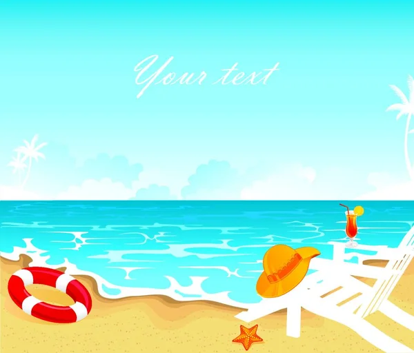 Summer Tropical Banner Icon Web Vector Illustration — Stock Vector