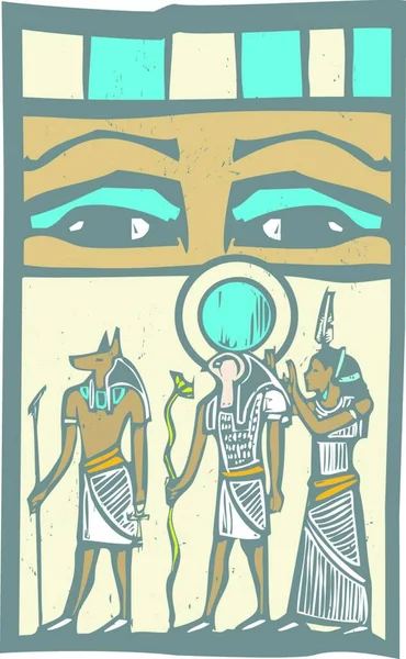 Hieroglyphen Augen Grafische Vektorillustration — Stockvektor