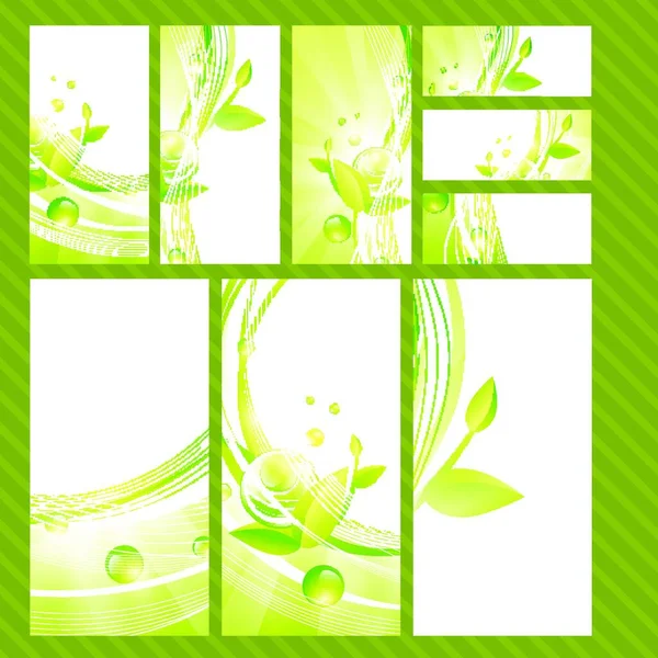 Colección Verde Eco Banners — Vector de stock