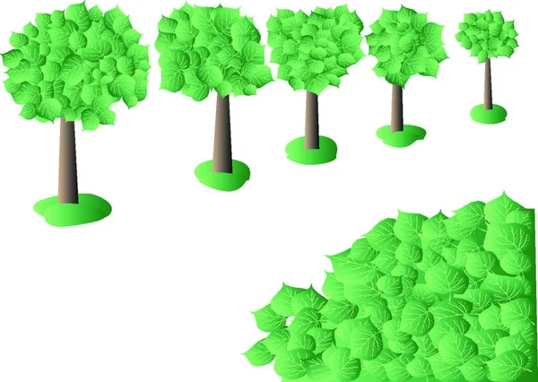 Σειρά Δέντρων Διανυσματική Απεικόνιση Απλό Σχέδιο — Διανυσματικό Αρχείο