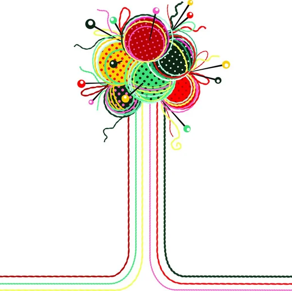Knitting Yarn Balls Abstract Composition — Stock Vector