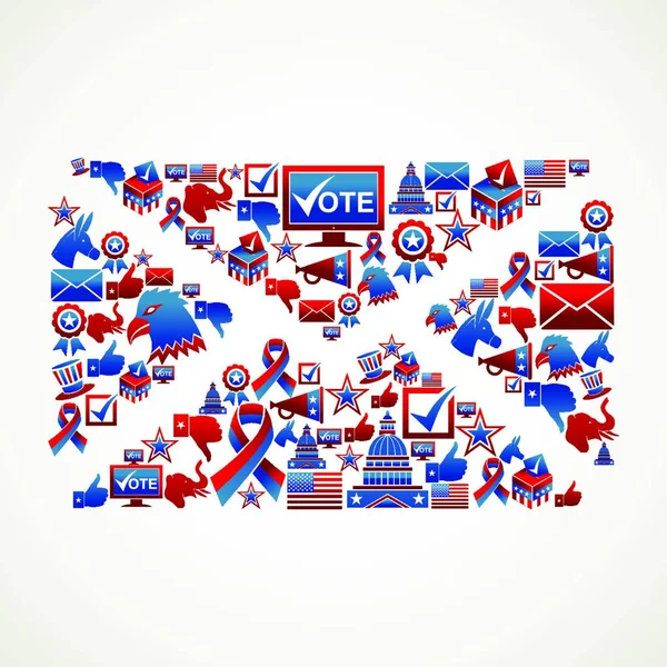 Election Icons Mail Shape — Stock Vector