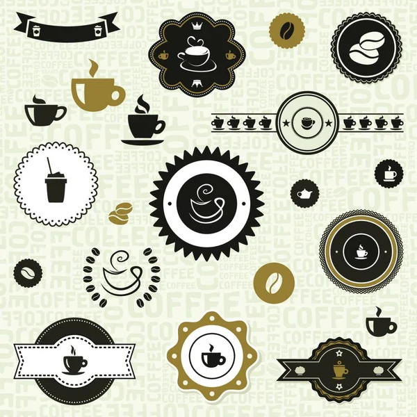 Illustrazione Vettoriale Etichetta Caffè — Vettoriale Stock