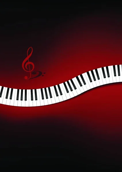Urved Pianoforte Tastiera Sfondo — Vettoriale Stock