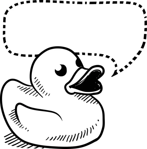 Rubber Ducky Sketch Vector Illustration — Stock Vector