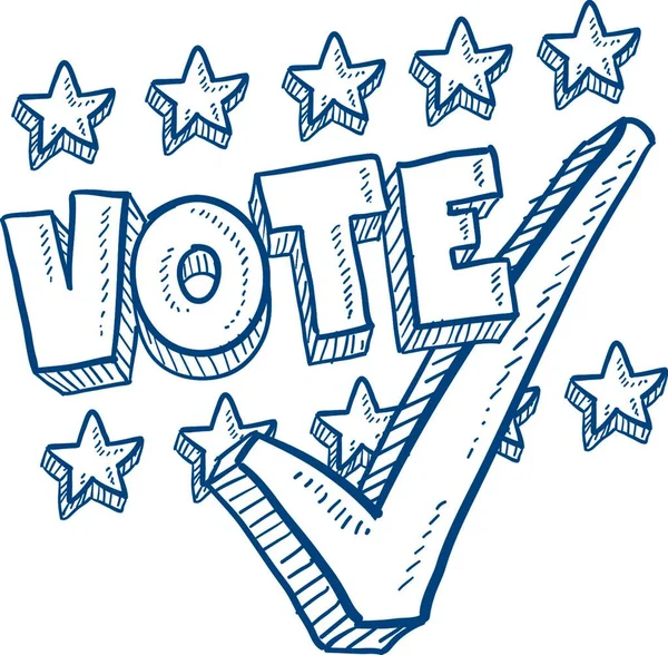 Vote Election Sketch Vector Illustration — Stock Vector