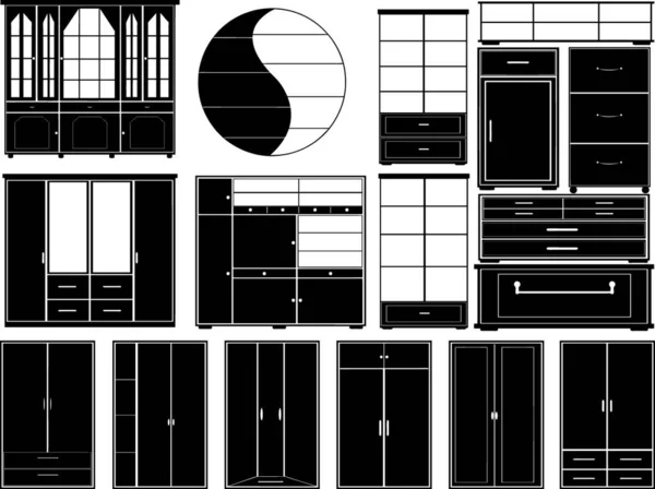 Conjunto Muebles Ilustración Vectorial Diseño Simple — Vector de stock