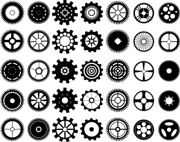 Gear Wheels Set Vector Illustration Simple Design — Stock Vector