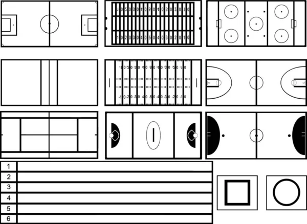 Stadiums Set Vector Illustration Simple Design — Stock Vector