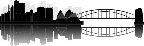 Sydney Skyline Vector Ilustración — Vector de stock
