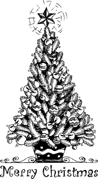 Bela Árvore Natal Ilustração Vetorial — Vetor de Stock
