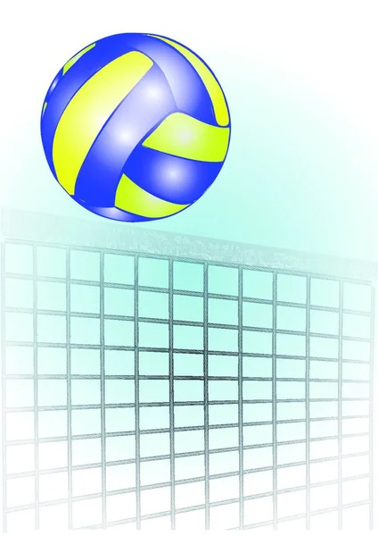 Волейбол Над Мережею Векторні Ілюстрації Простий Дизайн — стоковий вектор