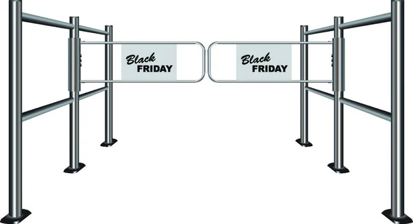 Turnstile Black Friday Vector Illustration Simple Design — Stock Vector
