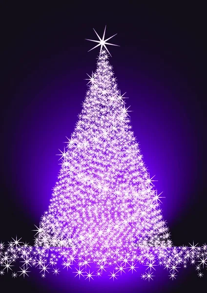 ライトアップされたクリスマスツリー ベクトルイラストシンプルなデザイン — ストックベクタ