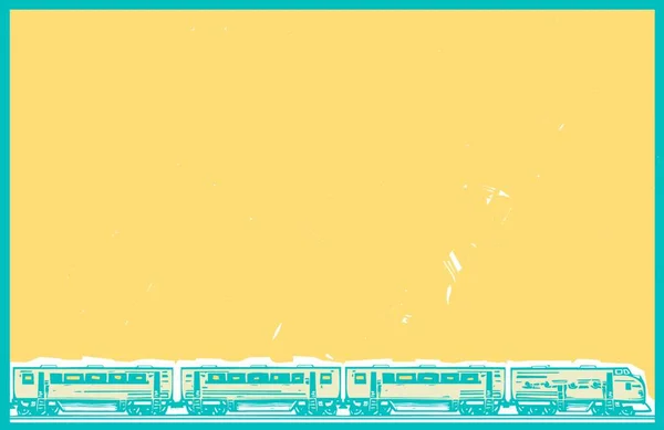 Orange Sky Train Auf Gelbem Hintergrund — Stockvektor