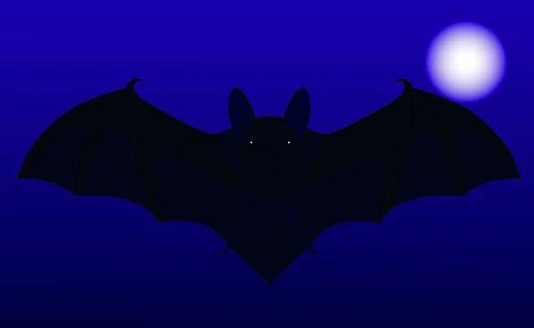Ilustração Vetor Morcego Lua — Vetor de Stock