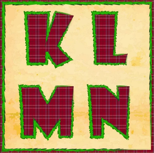 Christmas Letters Klmn Vector Illustration — 스톡 벡터