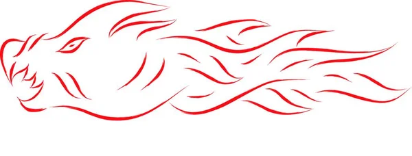 Illustration Vectorielle Dragon Rouge — Image vectorielle