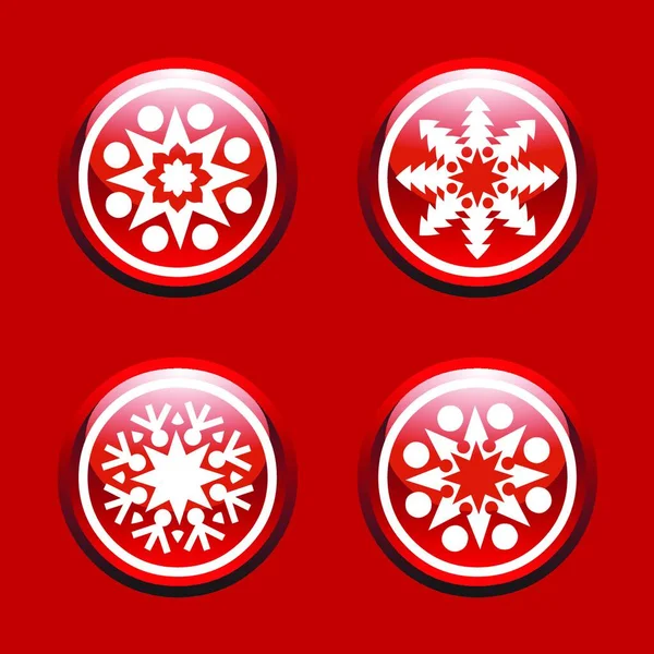 Snowflake Icons Vector Illustration Simple Design — Stock Vector