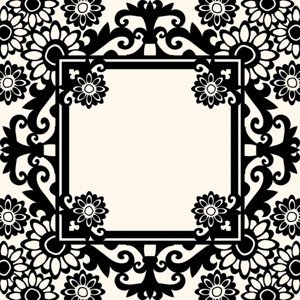 Baroque Frame Vector Illustration Simple Design — Stock Vector