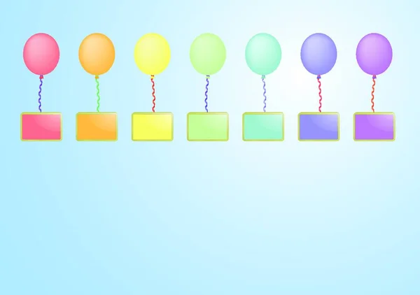 Balloons Boards Vector Illustration Simple Design — Stock Vector