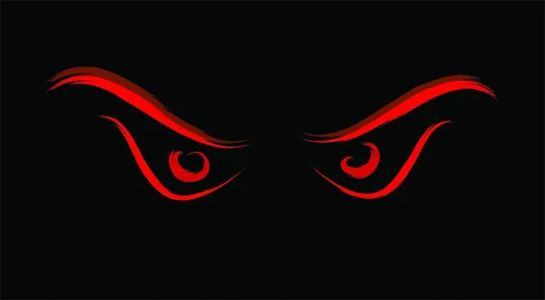 Şeytani Vahşi Gözler Vektör Çizimi Basit Tasarım — Stok Vektör