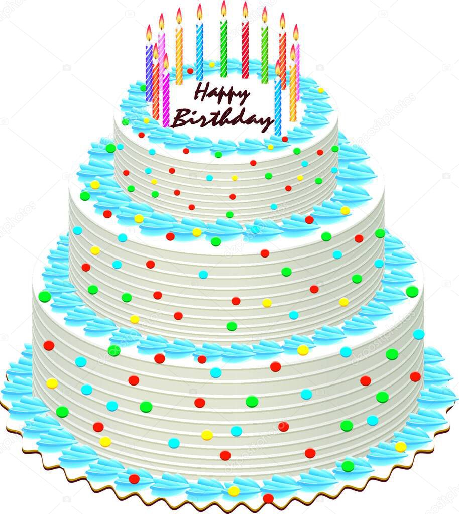 Vettoriale stockL'illustrazione Della Torta Compleanno Vettoriale di  ©YAY_Images #621402040, image size:914x1024