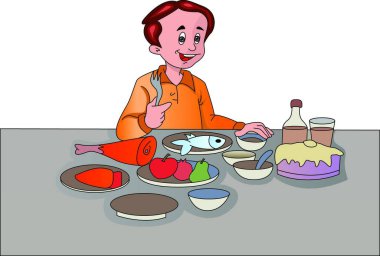 İnsan ziyafeti, vektör illüstrasyonu
