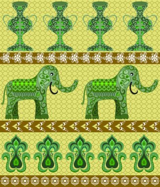 indian three-band pattern, graphic vector illustration 