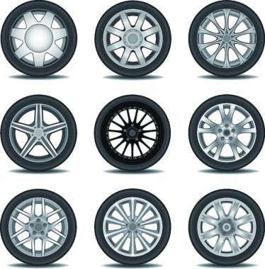 Lastikler ayarlandı, vektör çizimi basit tasarım