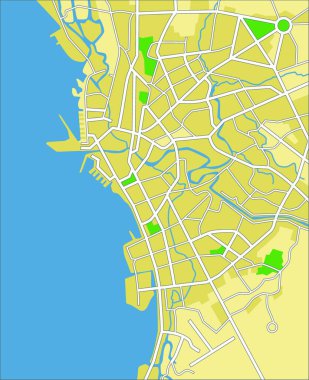 Manila haritası, vektör illüstrasyonu basit tasarım