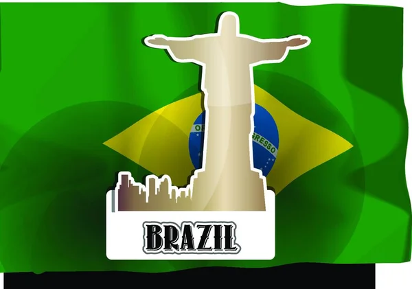 Βραζιλία Ιησού Διανυσματική Απεικόνιση — Διανυσματικό Αρχείο
