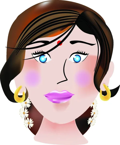 Indian Face Vector Illustration — Stock Vector