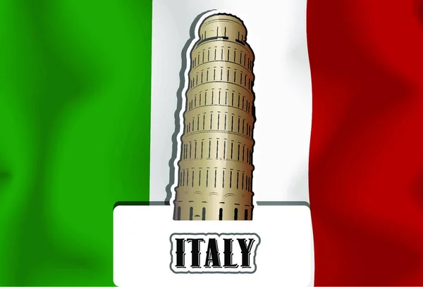 Italy Pisa Tower Vector Illustration — Stock Vector