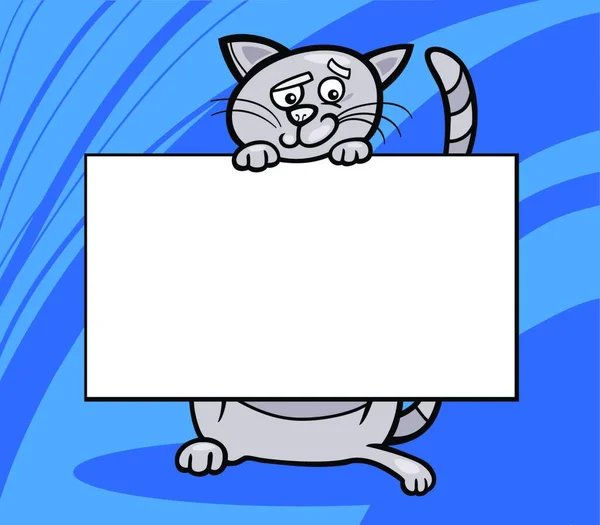 Gato Dibujos Animados Con Tablero Tarjeta — Archivo Imágenes Vectoriales