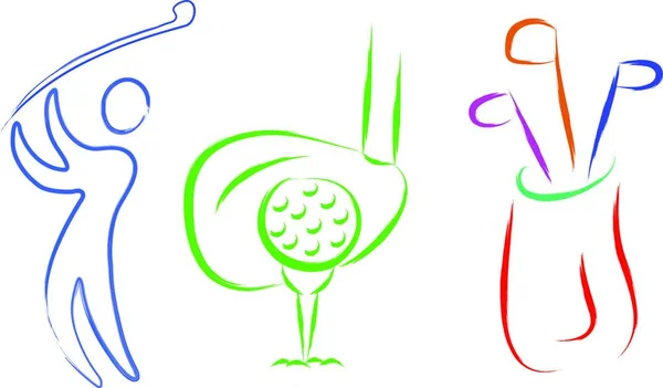 Jeu Golf Illustration Vectorielle Conception Simple — Image vectorielle