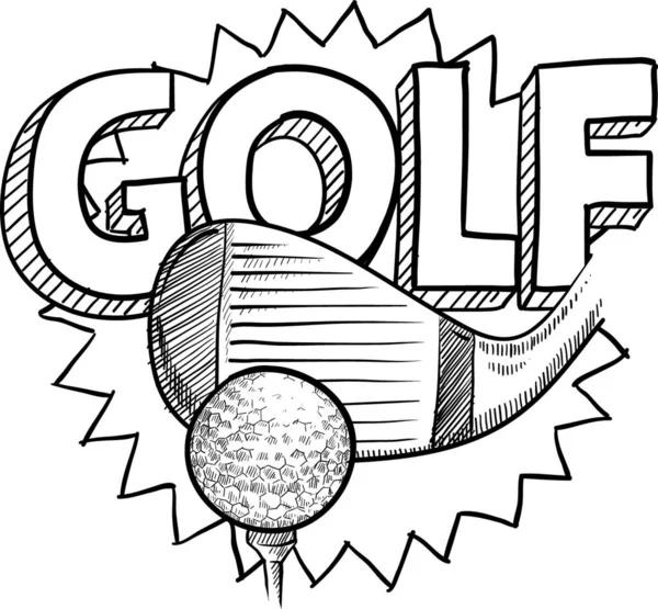 Golf Skica Vektorové Ilustrace Jednoduchý Design — Stockový vektor
