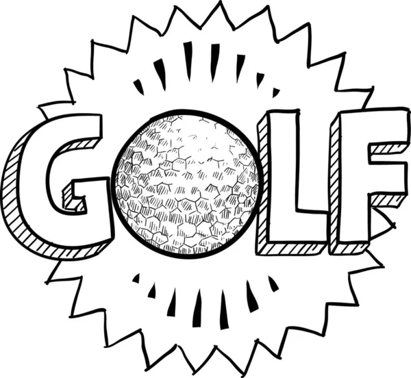 Golf Sketch Vector Illustration Simple Design — Stock Vector